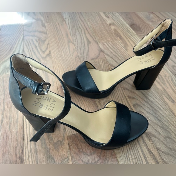 Naturalizer Joy Dress Ankle Strap Sandals, Black Leather - Picture 5 of 8